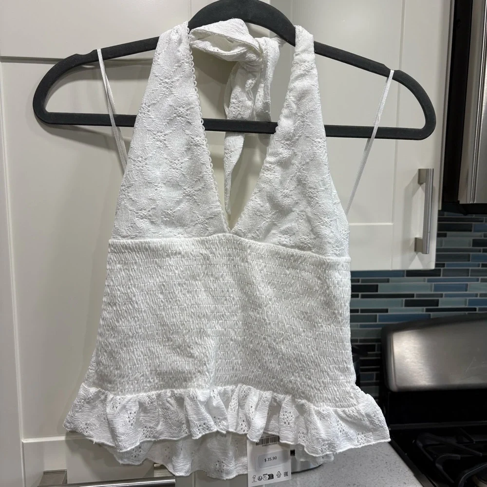 NWT Zara halter mixed material top - Picture 4 of 9